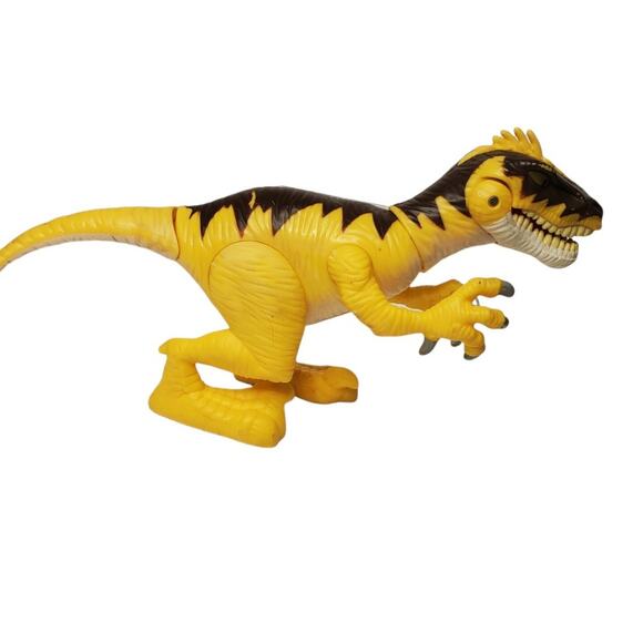 Hasbro Jurassic World JW 7" RAPTOR Electronic Lights & Sounds Yellow Dinosaur - Picture 4 of 9
